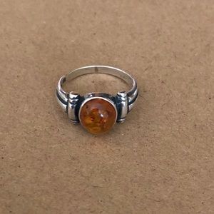 Sterling silver amber ring